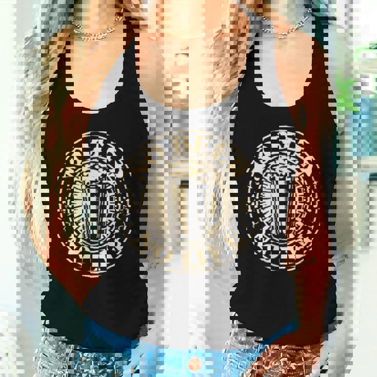 No Beer No Life ヴィンテージ飲酒 ビール愛好家向け 左胸 レディースタンクトップ 彼女への贈り物