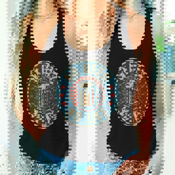 No Beer No Life ヴィンテージ飲酒 ビール愛好家向け ビールファン向け レディースタンクトップ 彼女への贈り物