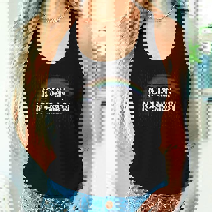 No Rain No Rainbow レディースタンクトップ 彼女への贈り物