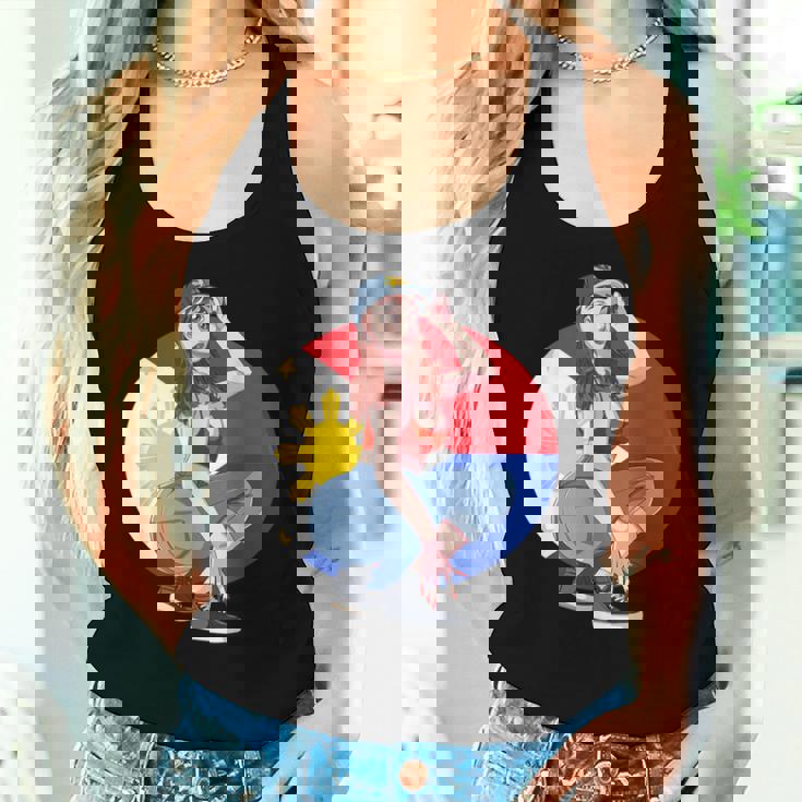 Pinay Girl フィリピン 強い フィリピン国旗 フィリピンプライド レディースタンクトップ 彼女への贈り物