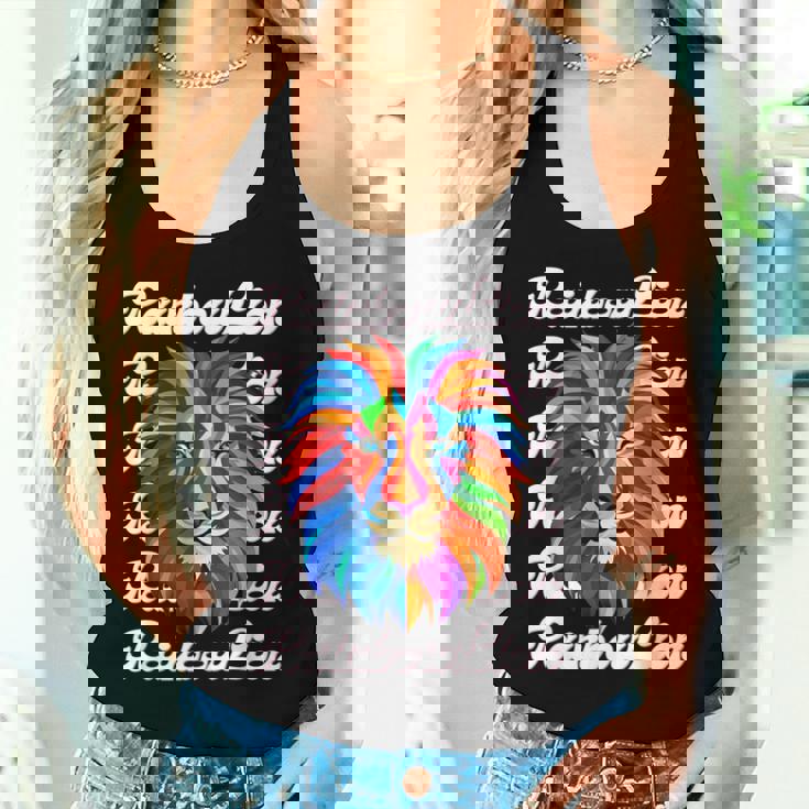 Rainbow Lion かっこいい おしゃれ ロゴ レディースタンクトップ 彼女への贈り物