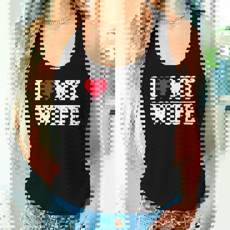 Red Heart I Love My Wife レディースタンクトップ 彼女への贈り物