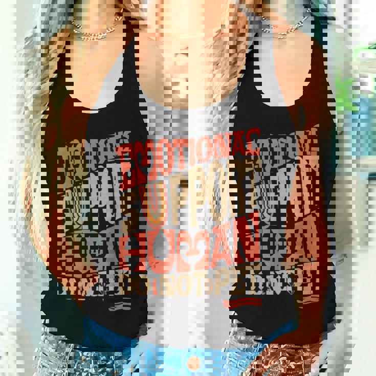 Retro Do Not Pet Emotionalupport Human Groovy レディースタンクトップ 彼女への贈り物