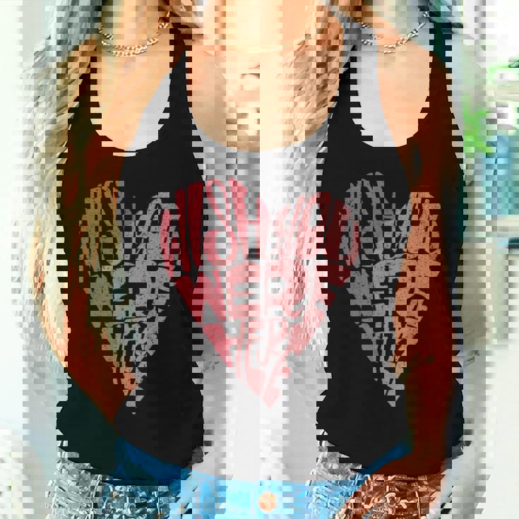 Seventies Heart Wish You Were Here Missing You レディースタンクトップ 彼女への贈り物