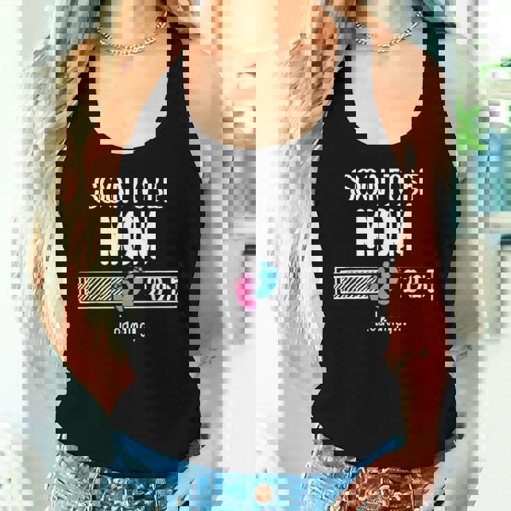 Soon To Be Mom 2025 Loading Promoted To Mommy First Time Mom レディースタンクトップ 彼女への贈り物