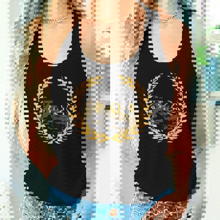 Spqr -Enatus Populus Que Romanus ローマ帝国 レディースタンクトップ 彼女への贈り物