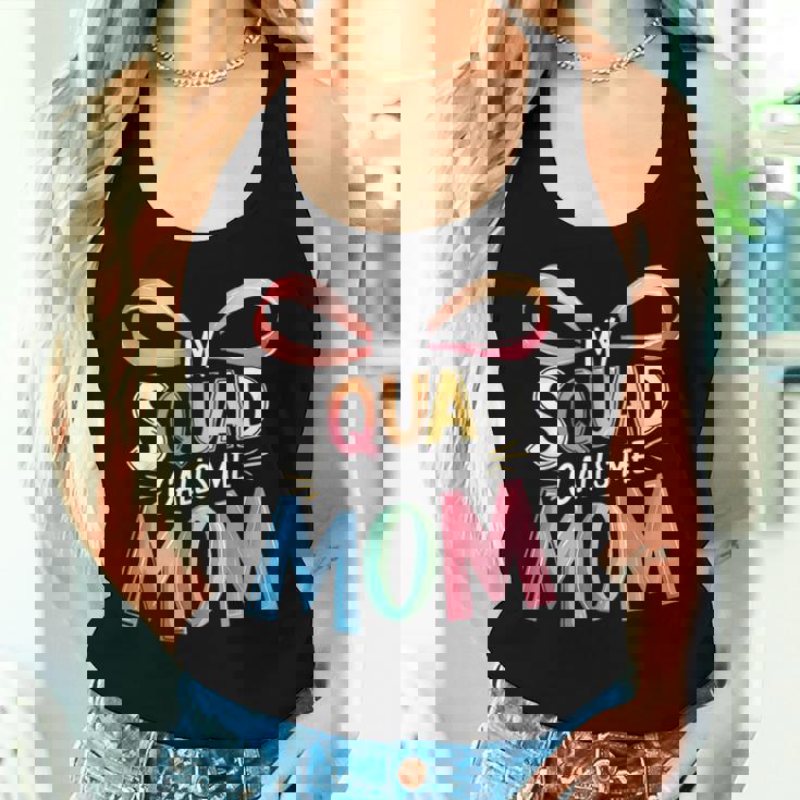My Squad Calls Me Mom Mama Mother's Day Big Coquette Bow Women Tank Top Gifts for Her