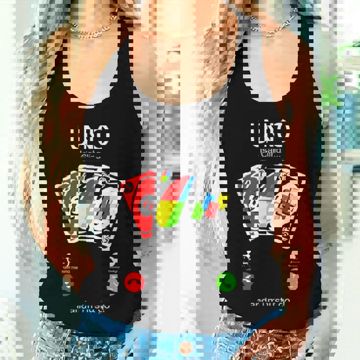 Uno Calls And I Must Be For Children レディースタンクトップ 彼女への贈り物