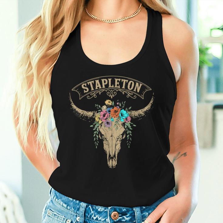 Vintage Stapleton Last Name Personalized Stapleton Flower Women Tank Top Gifts for Her