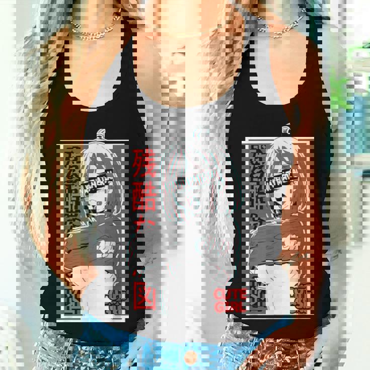 あがかお フェイス Lewd アニメ 女の子 和服 オタク用 レディースタンクトップ 彼女への贈り物