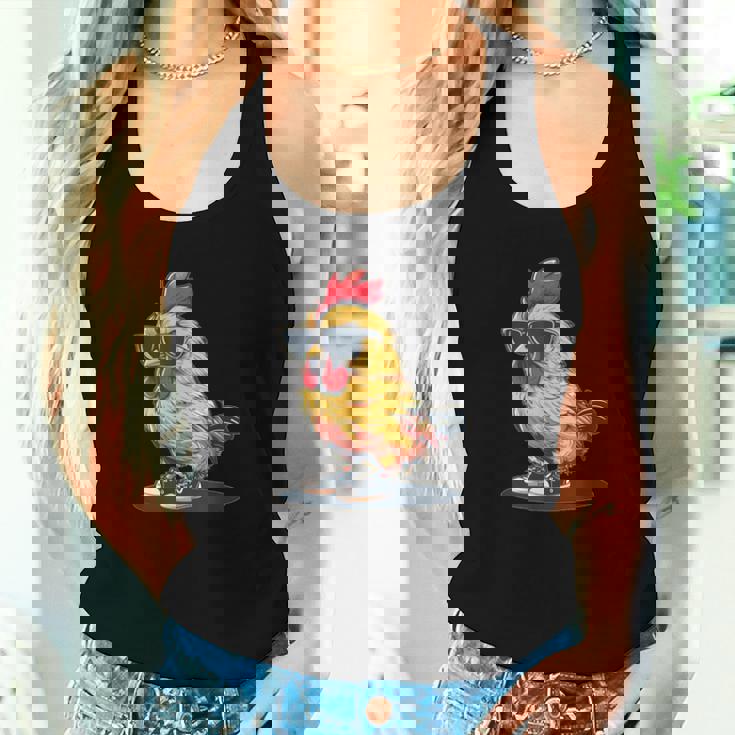 おもしろチキンウェア サングラスと靴 男の子と女の子向け レディースタンクトップ 彼女への贈り物