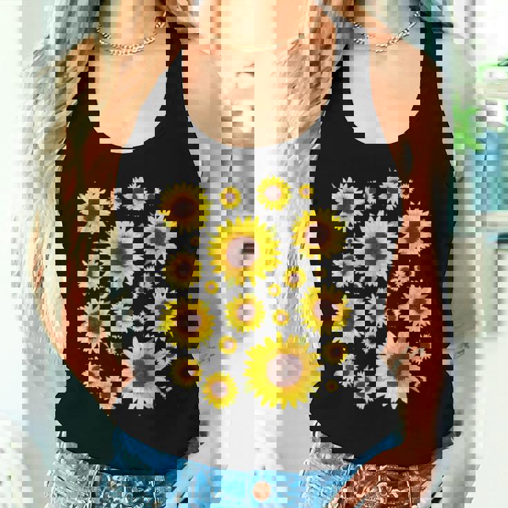 ひまわり 花柄 花 シンプル ポジティブ 夏 グラフィック レディースタンクトップ 彼女への贈り物