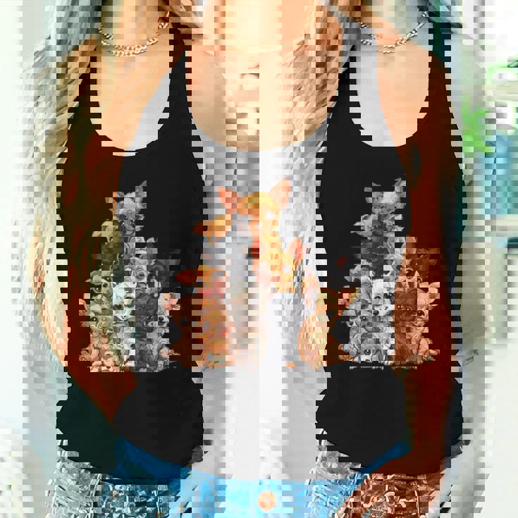 アニメ カワイイ チワワ 女の子 男の子 キッズ レディースタンクトップ 彼女への贈り物