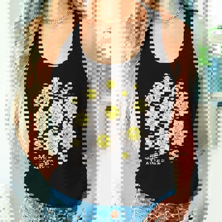 イエロー スマイル 顔 花mile Always キッズ 幼児 女の子 レディースタンクトップ 彼女への贈り物