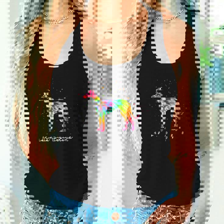 カラフル イタリアン グレイハウンド 犬 お母さん ギフト イタリアン グレイハウンド レディースタンクトップ 彼女への贈り物