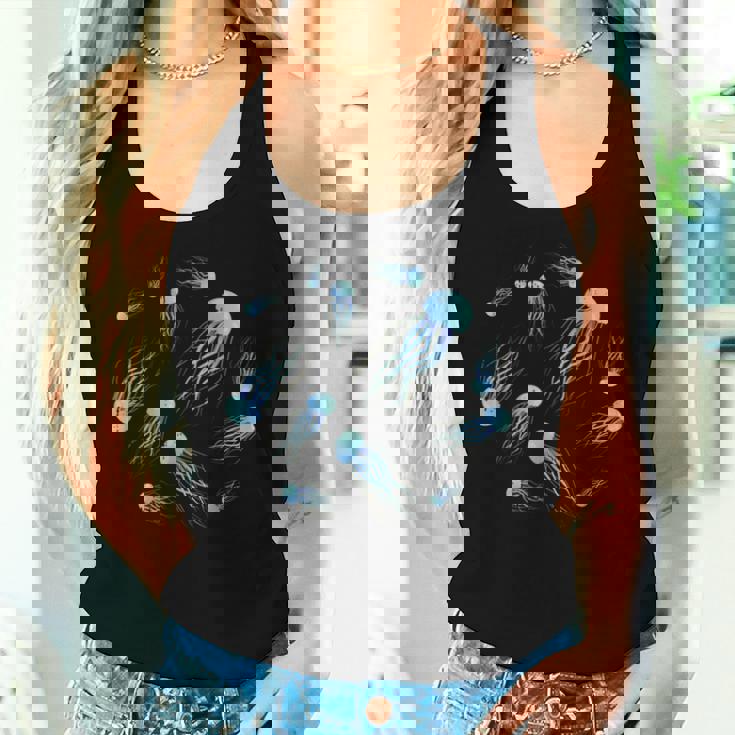 クラゲ柄 海洋生物 海洋生物 海洋生物 女の子 レディースタンクトップ 彼女への贈り物