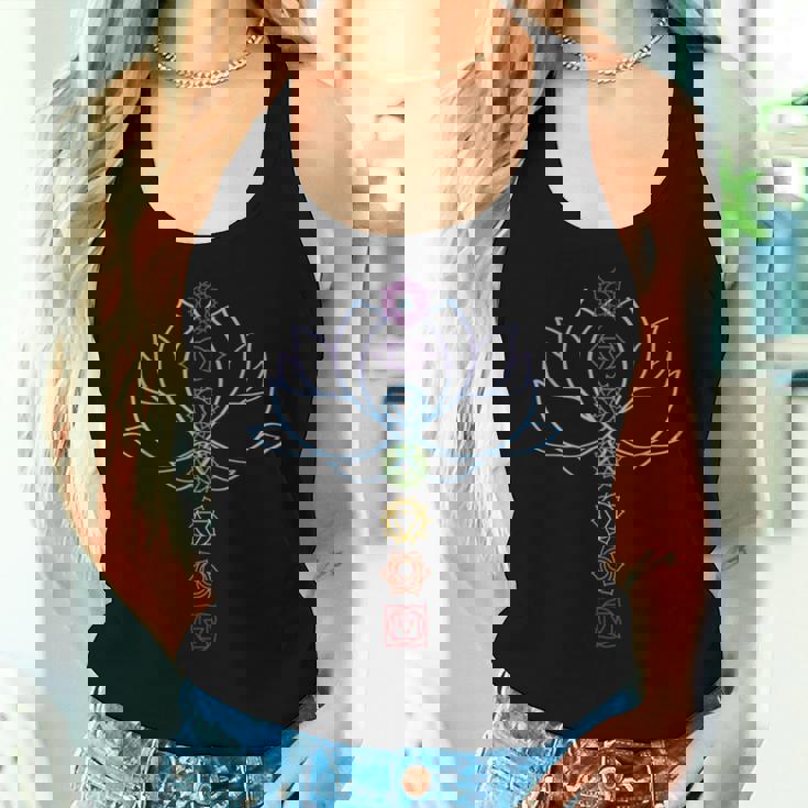 スピリチュアル禅 蓮の花のチャクラ ヨガ愛好家 レディースタンクトップ 彼女への贈り物