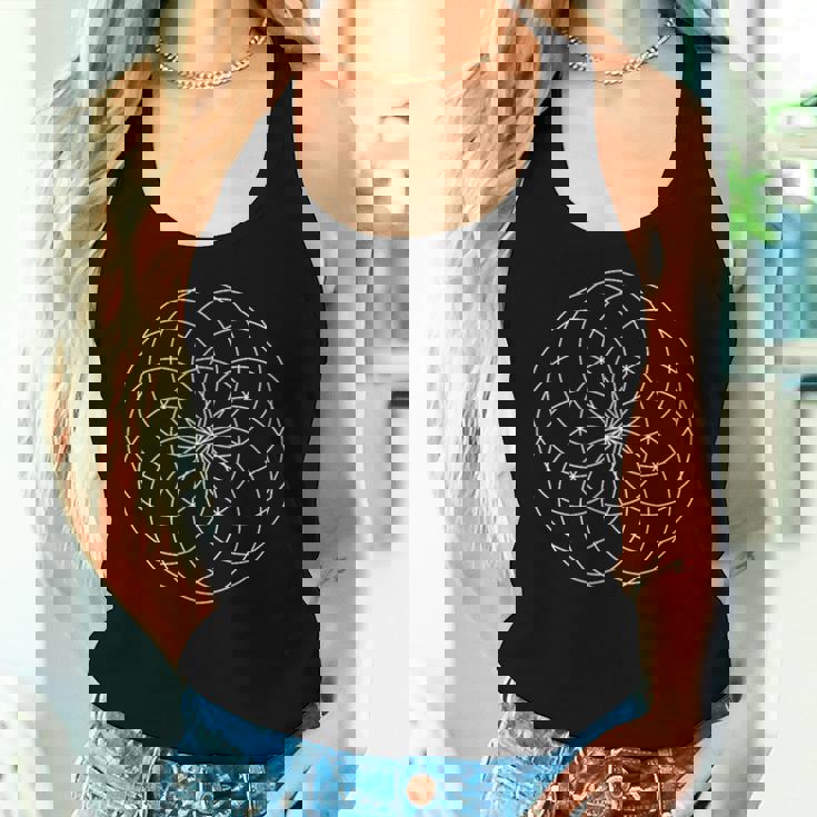 チューブトーラス 生命の花 神聖な幾何学模様 模様 形 レディースタンクトップ 彼女への贈り物