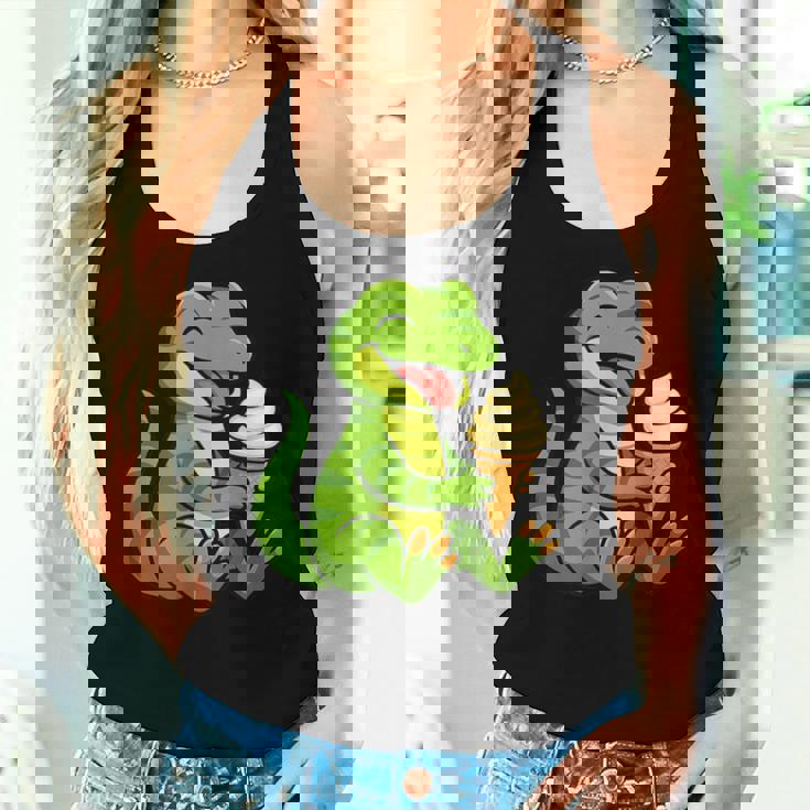 トカゲ アイスクリーム 動物園 動物好き カワイイ 男の子 女の子 キッズ レディースタンクトップ 彼女への贈り物