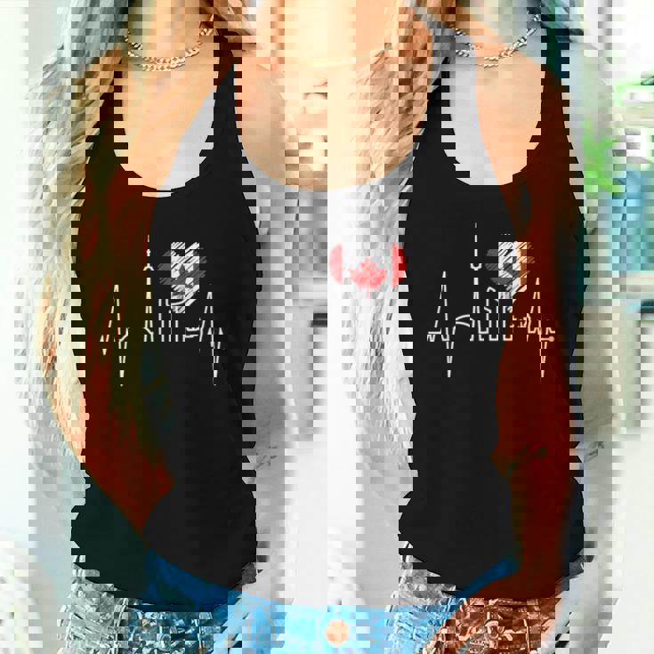 トロント スカイライン ハートビート カナダ国旗 男性用 女性用 カナダ レディースタンクトップ 彼女への贈り物