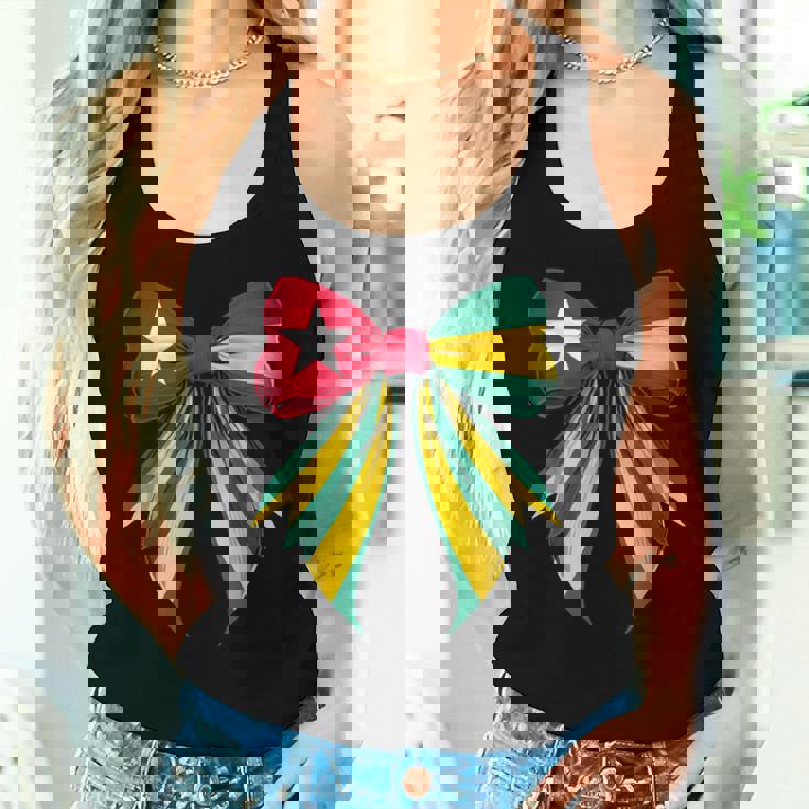 トーゴ トーゴ語 プライド コケット リボン 旗 女の子 ママ レディースタンクトップ 彼女への贈り物