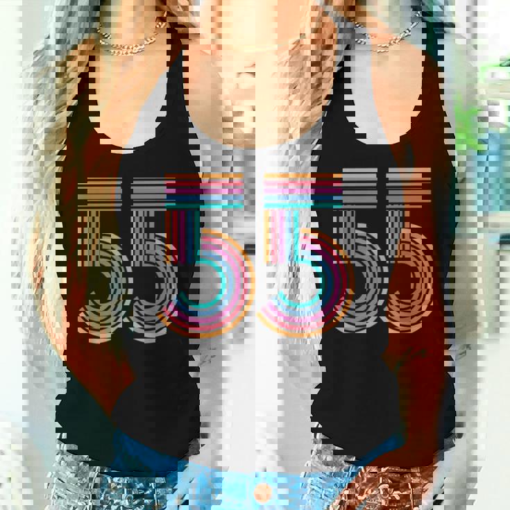 ナンバー55 五十五周年 男性 女性 55歳 誕生日 レディースタンクトップ 彼女への贈り物