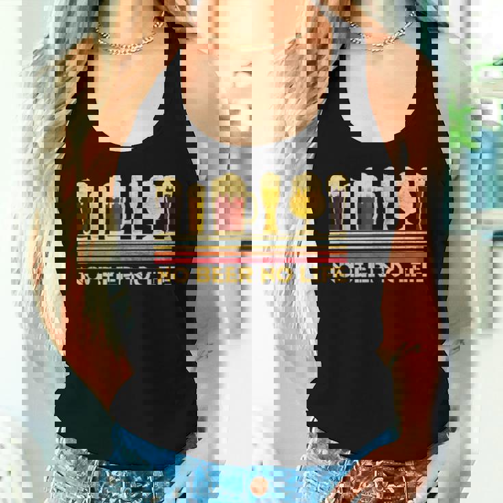 ビール 酒 面白いtシャツ No Beer No Life 飲み おもしろ 飲み会 のんべえ メンズ ネタ 服 レディースタンクトップ 彼女への贈り物