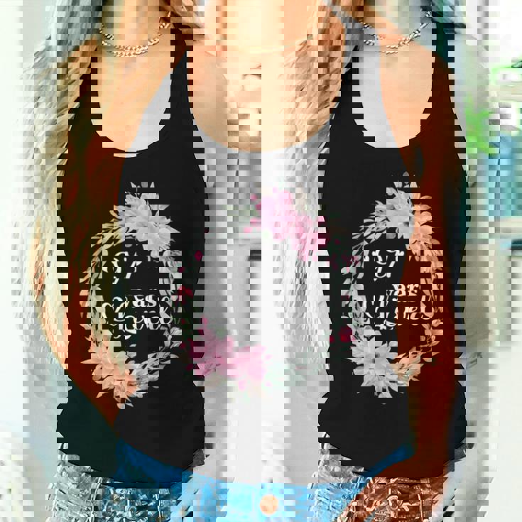 フローラル 97歳 誕生日 男性 女性 97歳 誕生日 レディースタンクトップ 彼女への贈り物