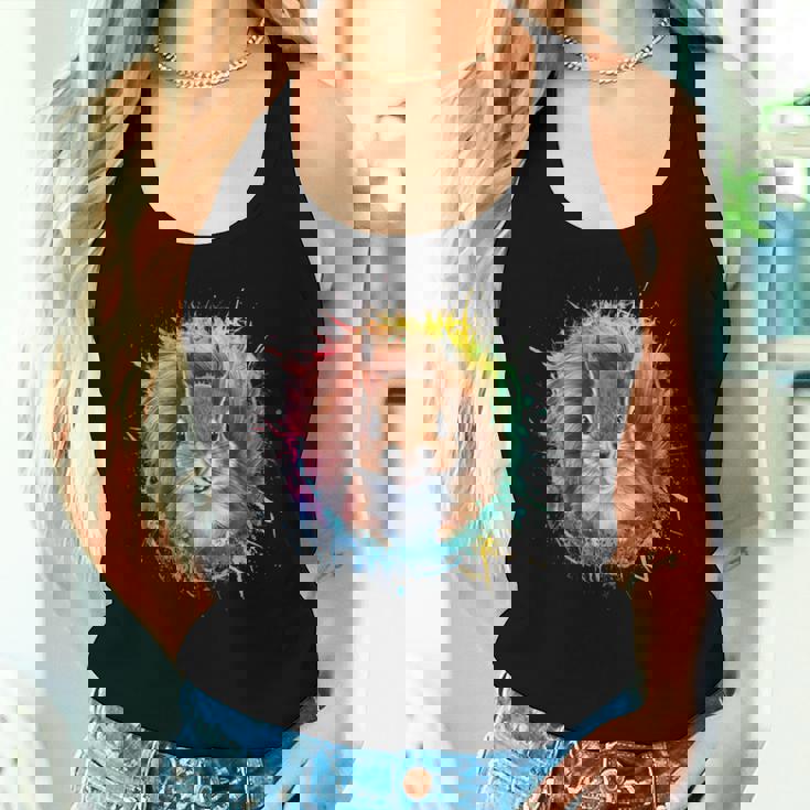 リス 男性 女性 カラフル 水彩 リス レディースタンクトップ 彼女への贈り物