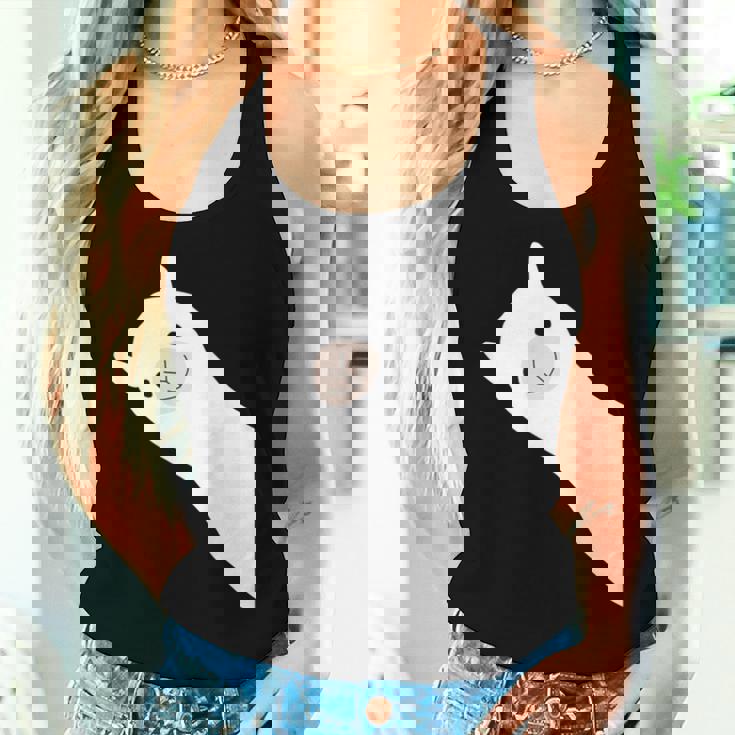 レトロ、ラマ、アルパカのデザイン。男性、女性、子供用。 レディースタンクトップ 彼女への贈り物