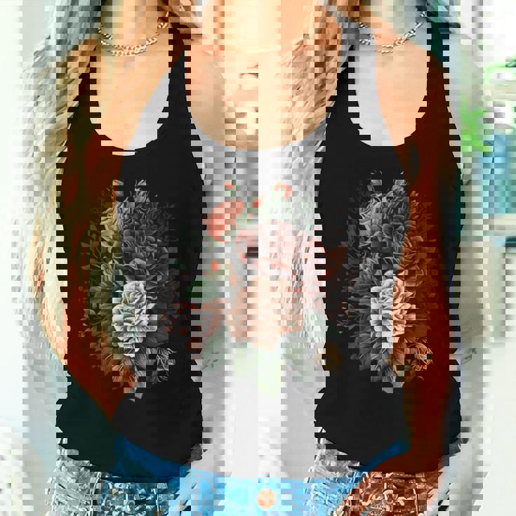 ヴィンテージ 薔薇 花 花 イラスト 花 レディースタンクトップ 彼女への贈り物