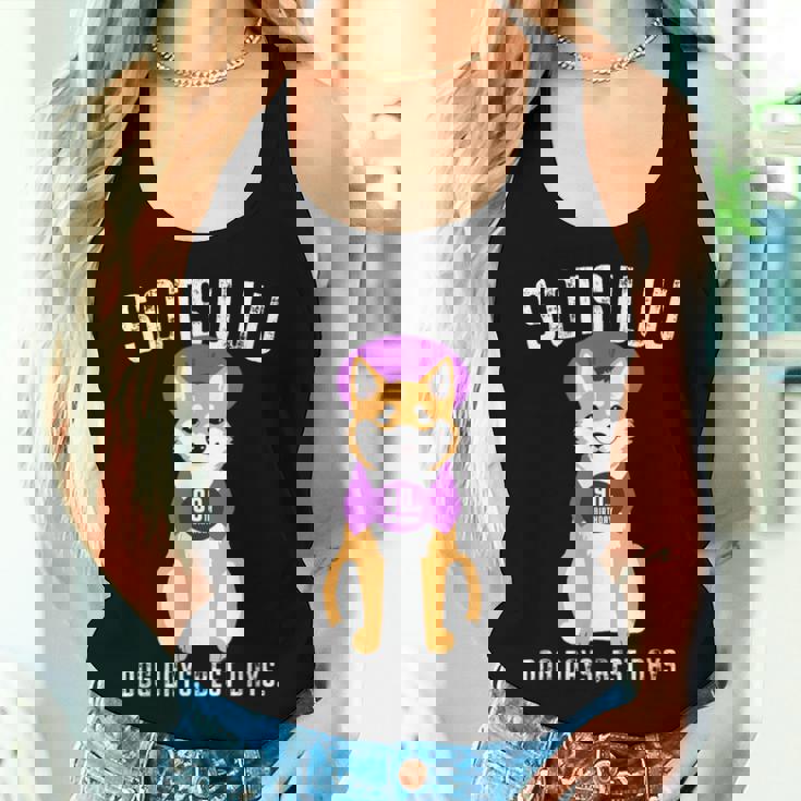 卒寿祝い 犬 柴犬 ちゃんちゃんこ 男性 女性 犬好き 90歳 Dog Days Best Days レディースタンクトップ 彼女への贈り物