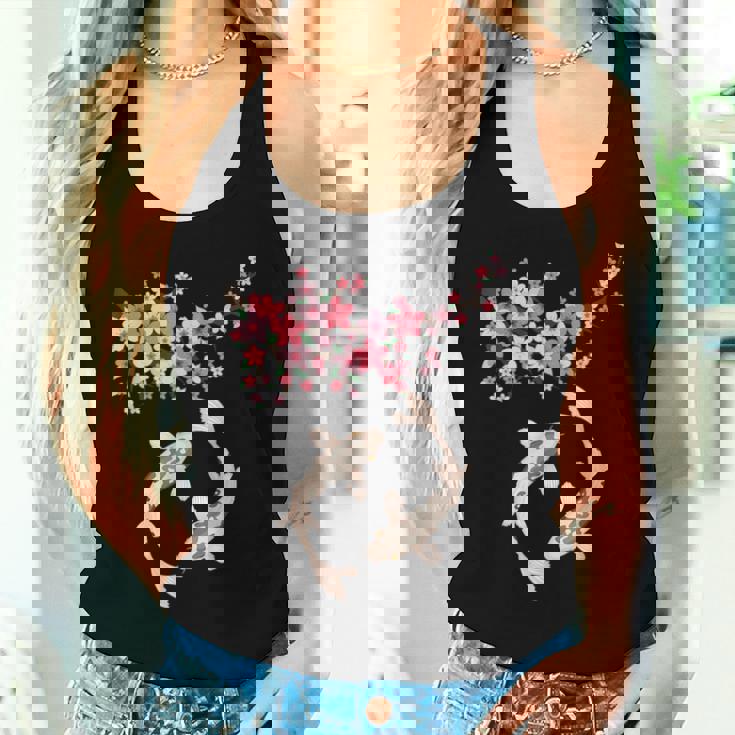 和鯉 鯉 錦鯉 魚 桜 男性 女性 レディースタンクトップ 彼女への贈り物