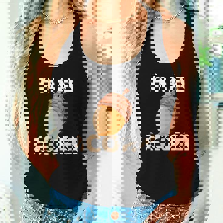 感謝祭 秋 どんぐり コスチューム Happy Falleason ギフト レディースタンクトップ 彼女への贈り物