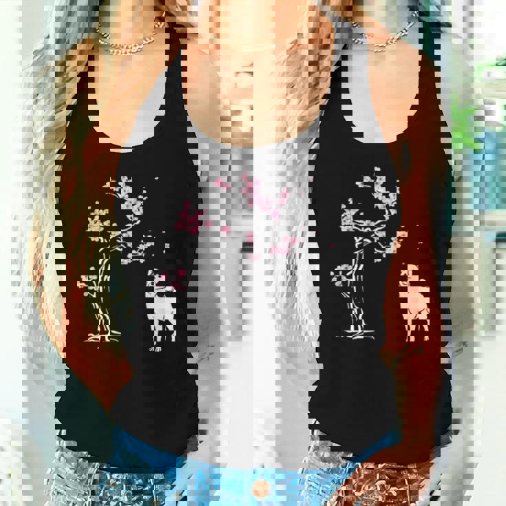 柴犬の桜hiba Inu Japanese Cherry Blossomakura レディースタンクトップ 彼女への贈り物