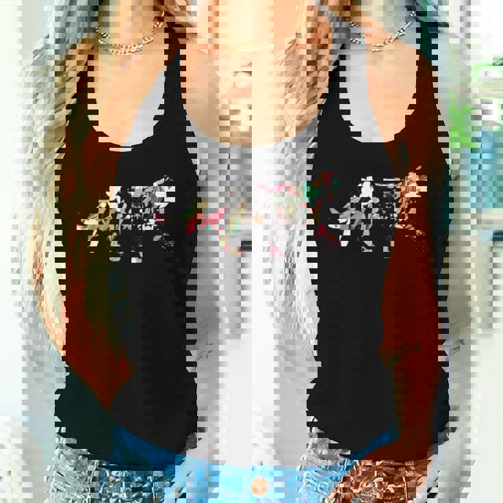 猫 花 かわいい 子猫 ガーデン フラワー 女の子 ギフト レディースタンクトップ 彼女への贈り物