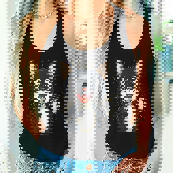 男の子と女の子のための素晴らしい猫のカップ衣装。 レディースタンクトップ 彼女への贈り物