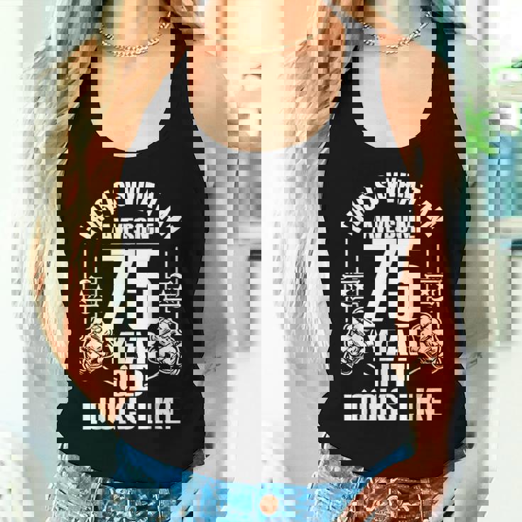 男性、女性、75歳の誕生日への75歳の誕生日プレゼント レディースタンクトップ 彼女への贈り物