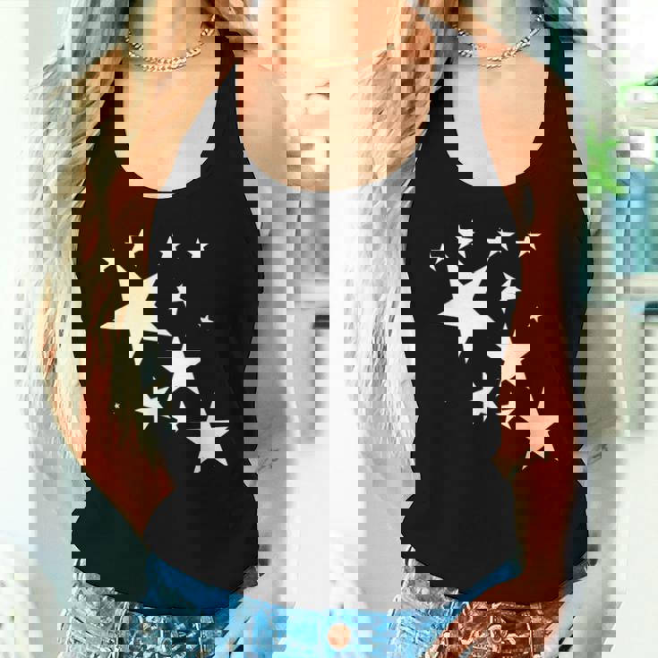 白い星 星柄 デザイン コスチューム ギフト 男性 女性 子供 レディースタンクトップ 彼女への贈り物