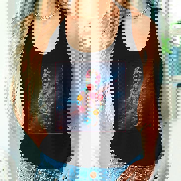 花 高音記号 銀河 宇宙 天の川 レディースタンクトップ 彼女への贈り物