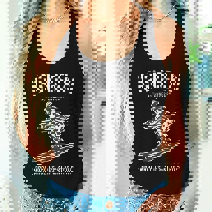 還暦祝い スキー好き 雪好き 父 母 男性 女性 60歳お祝い Embrace Life'ski Trails レディースタンクトップ 彼女への贈り物