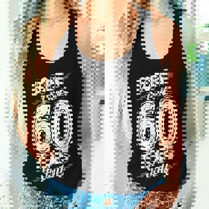 還暦祝い 旅行好き 父 母 男性 女性 60歳 レトロ おしゃれ 文字デザイン Born To Travel レディースタンクトップ 彼女への贈り物