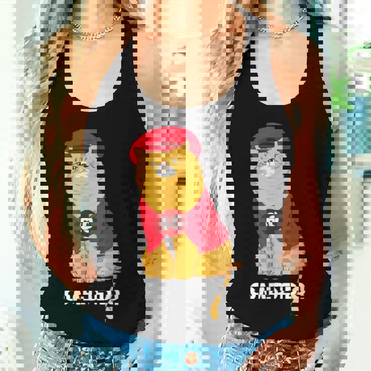 還暦祝い 猫 ねこ ちゃんちゃんこ 男性 女性 猫好き 還暦 お祝い 60歳 かわいい おもしろ オレンジ猫 レディースタンクトップ 彼女への贈り物