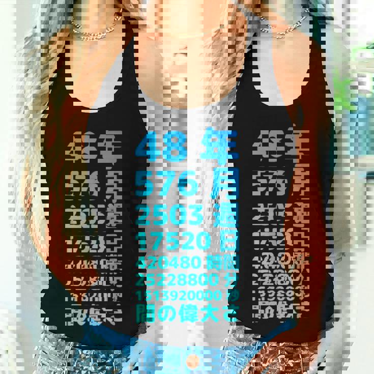 面白い48歳の誕生日の古いメーター 面白い48歳のギフト 女性 男性 面白い電卓 48歳の誕生日のギフト レディースタンクトップ 彼女への贈り物