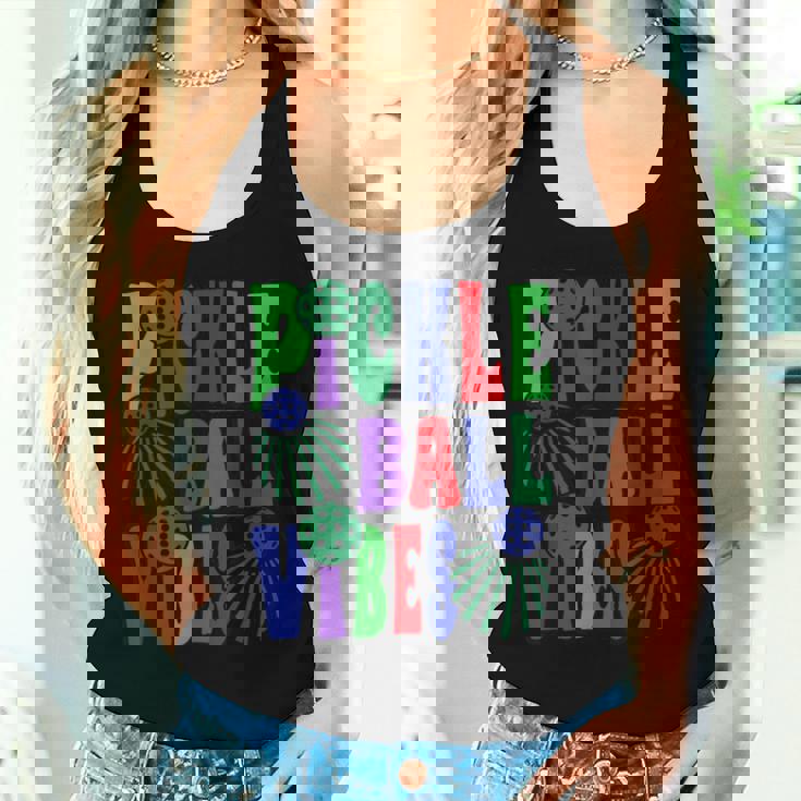 面白いスポーツデザイン女性男性ピックルボール レディースタンクトップ 彼女への贈り物