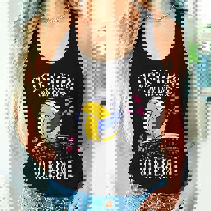 面白いバレーボール愛好家バレーボールを愛するただの女の子 レディースタンクトップ 彼女への贈り物