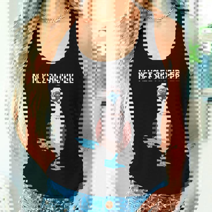 面白い鳥の贈り物女性男性アオアシカツオドリ レディースタンクトップ 彼女への贈り物