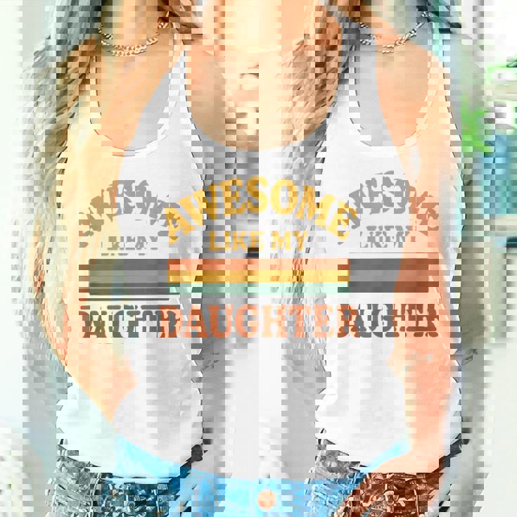 Awesome Like My Daughter レトロ親子絆ファミリー誇り娘 レディースタンクトップ 彼女への贈り物