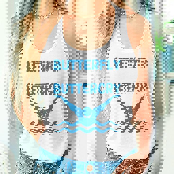 Butterfly Butterwhyバタフライバタフライファニー水泳チーム 長袖tシャツ レディースタンクトップ 彼女への贈り物