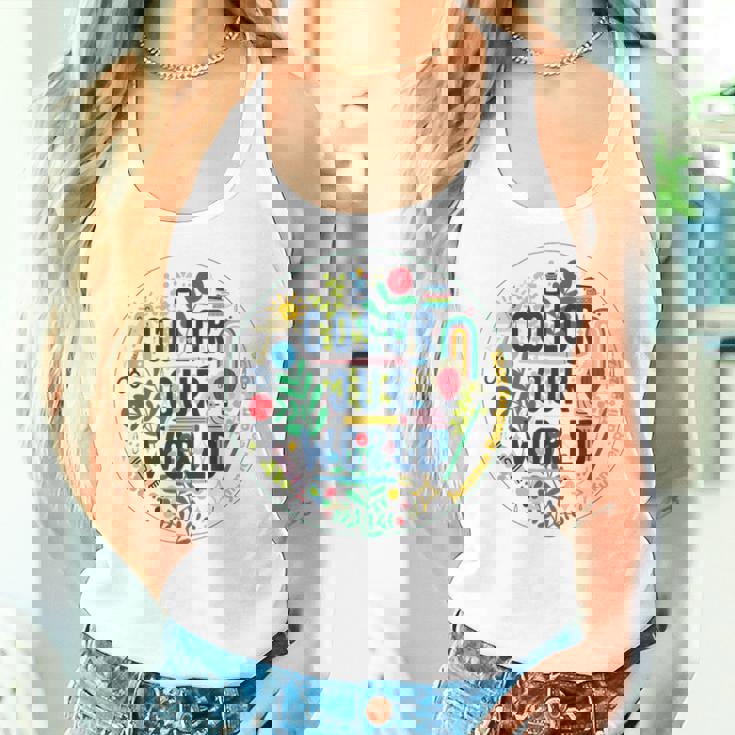 Color Our World Summer Reading 2025 Boho Wildflower Book Women Tank Top Gifts for Her
